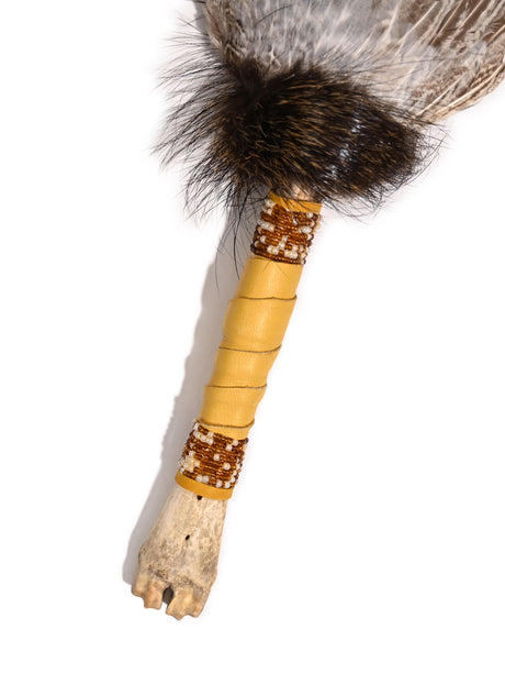 Spirit Prayer Fan with Bone Handle | si0578-Gold