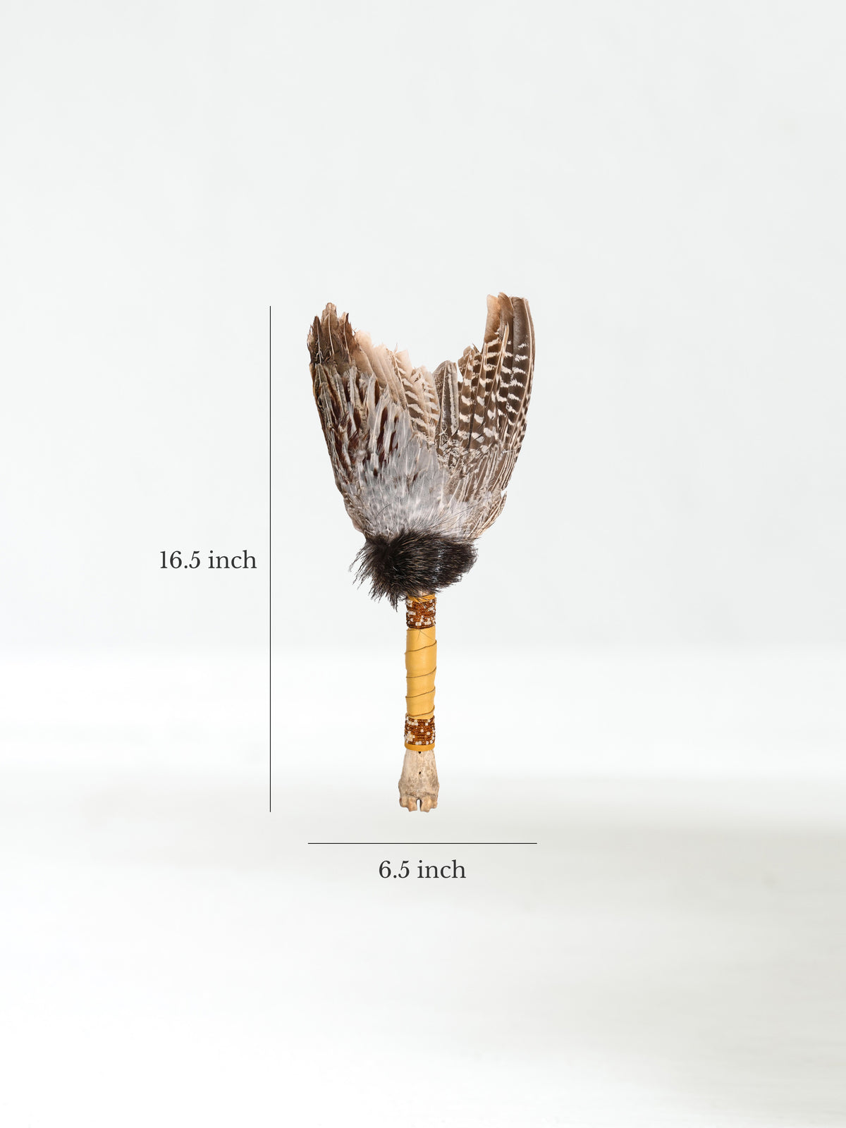Spirit Prayer Fan with Bone Handle Dimension | si0578-Gold