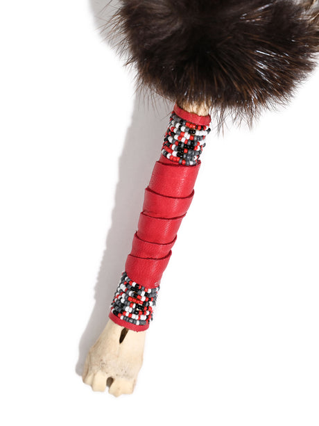 Spirit Prayer Fan with Bone Handle - Red 1 | si0578-Red