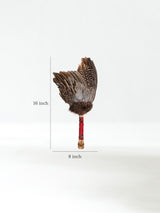 Spirit Prayer Fan with Bone Handle - Red Dimension | si0578-Red