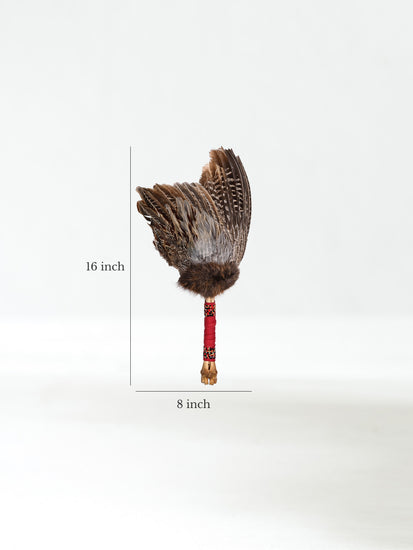 Spirit Prayer Fan with Bone Handle - Red Dimension | si0578-Red