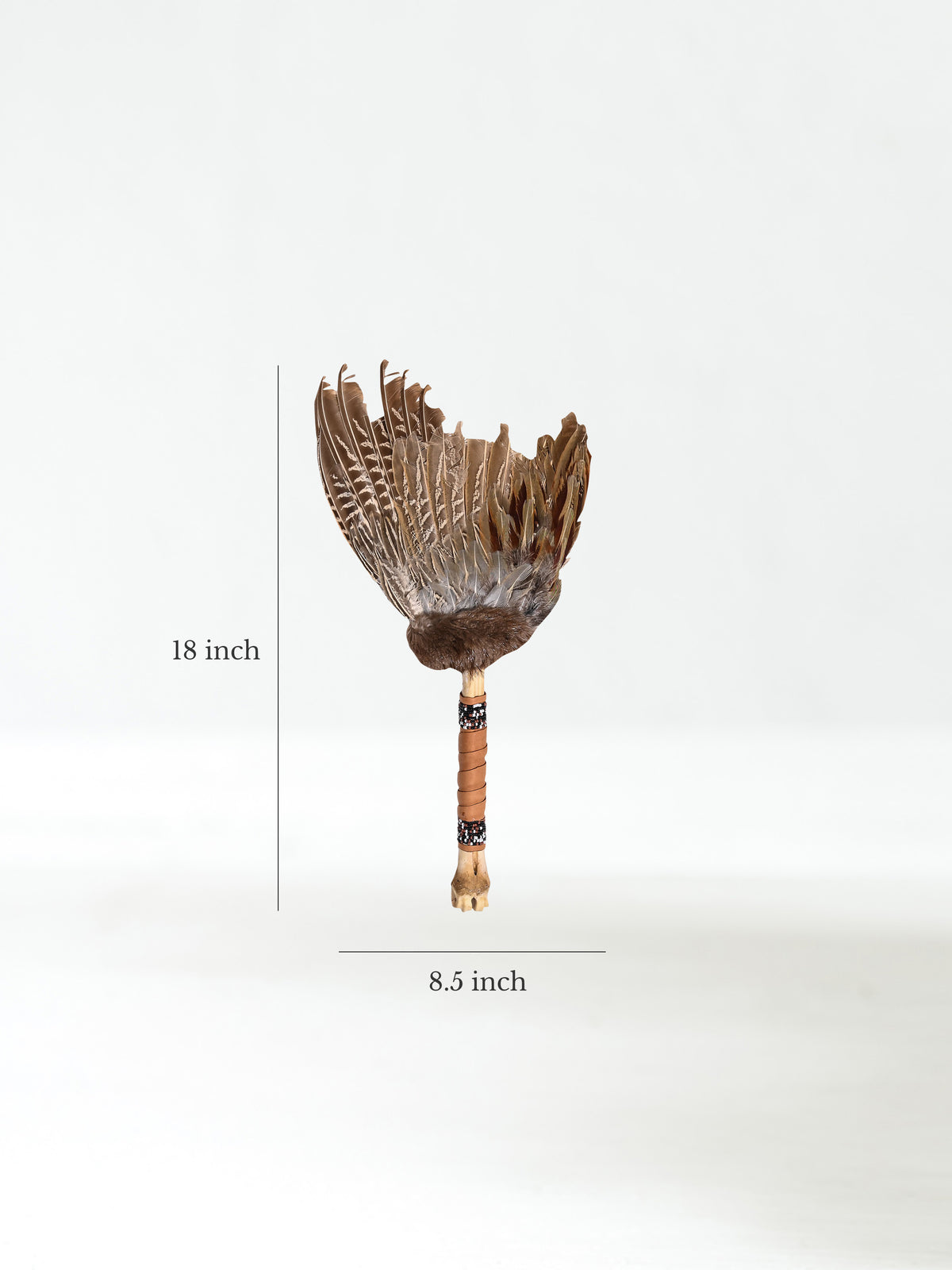 Spirit Prayer Fan with Bone Handle - Tan Dimension | si0578-Tan