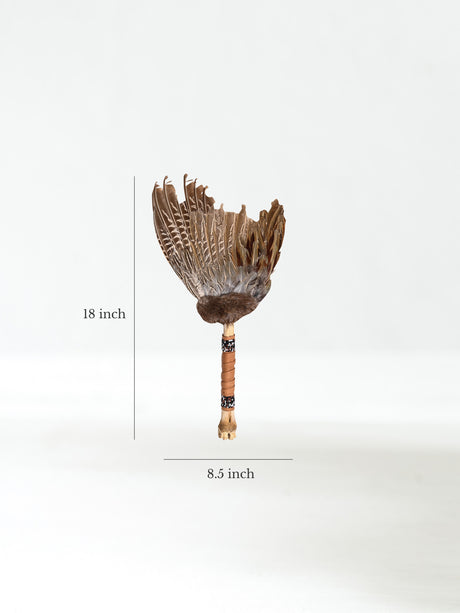 Spirit Prayer Fan with Bone Handle - Tan Dimension | si0578-Tan