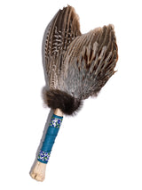 Spirit Prayer Fan with Bone Handle - Teal | si0578-teal