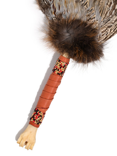 Spirit Prayer Fan with Bone Handle | si0578-Brown
