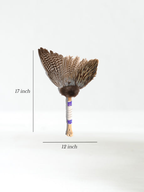 Spirit Prayer Fan with Bone Handle - Dimenson | si0578-Cream