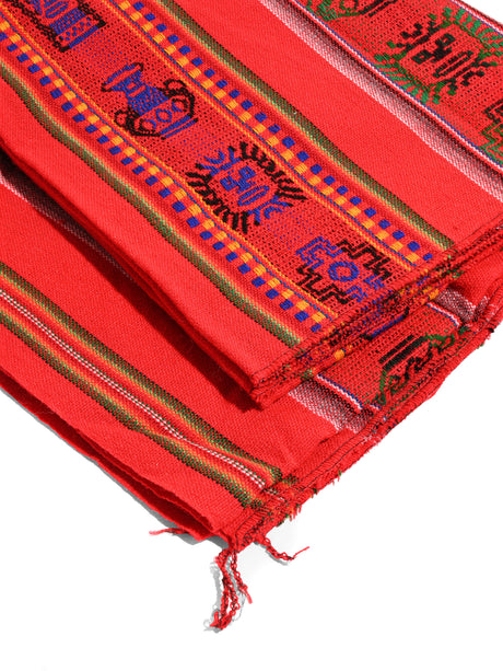Peruvian Woven Throw - Red 3 |  tx0046a