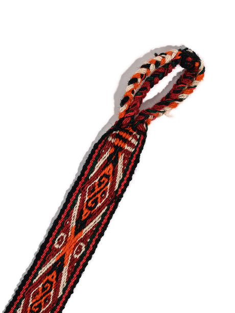 Chincheros Handwoven Chumpi Belt 2 | tx0053-Burgundy-Orange