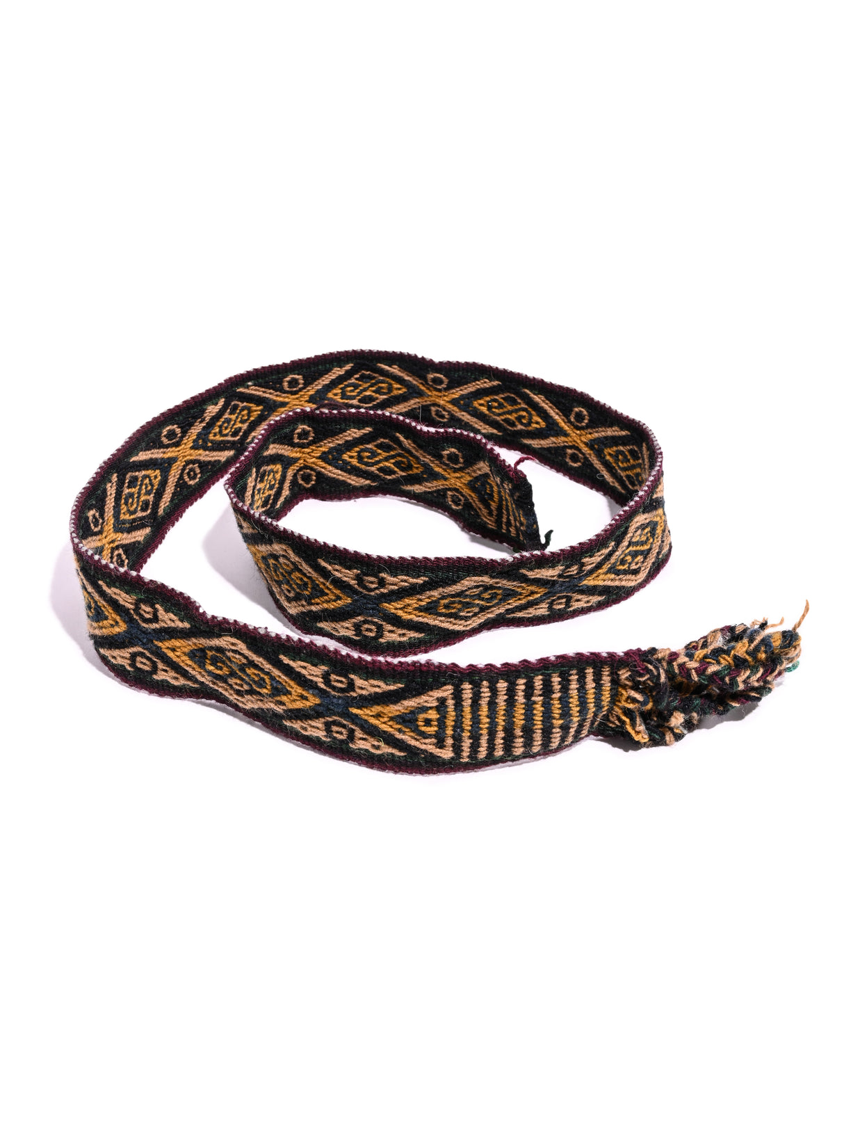 Chincheros Handwoven Chumpi Belt  | tx0053-Sienna Black