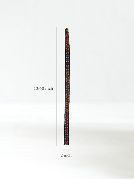 Chincheros Handwoven Chumpi Belt Dimension | tx0053-Sienna Black