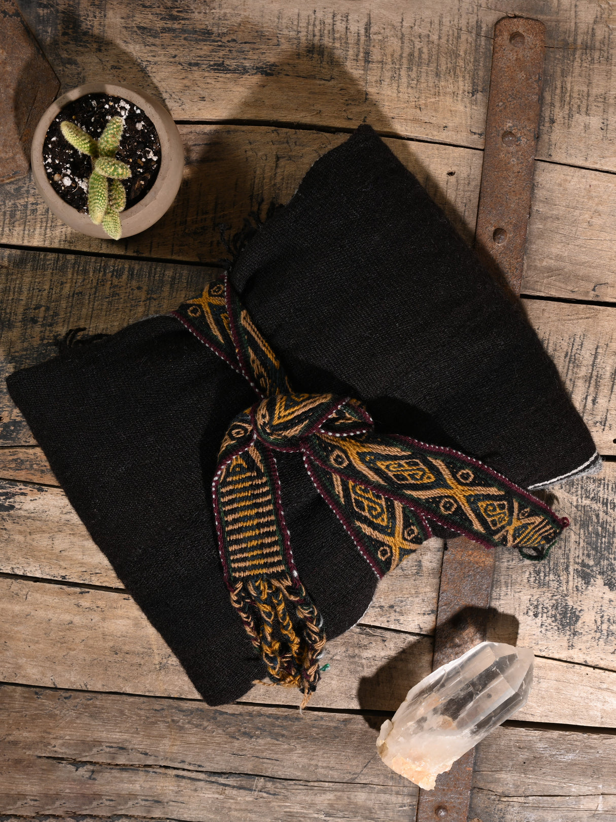 Chincheros Handwoven Chumpi Belt LS | tx0053-Sienna Black