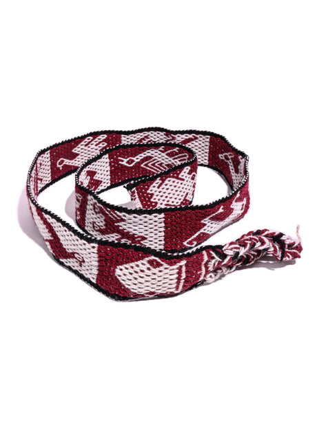 Chincheros Handwoven Chumpi Belt  | tx0053-Sienna White