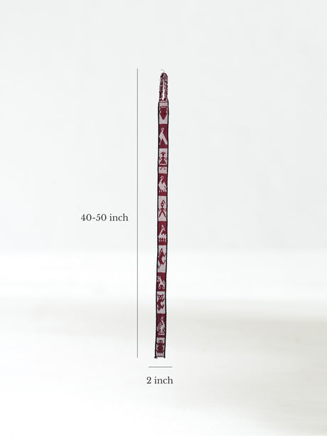 Chincheros Handwoven Chumpi Belt Dimension  | tx0053-Sienna White