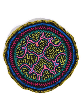 Shipibo Embroidery Round - Protection of Children 1 | tx0103