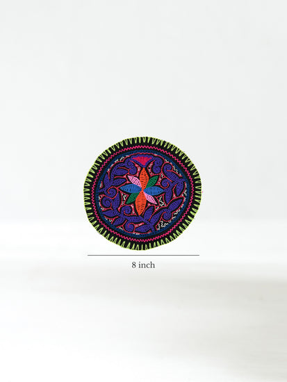 Shipibo Embroidery Cloth - Round Dimension | tx0180