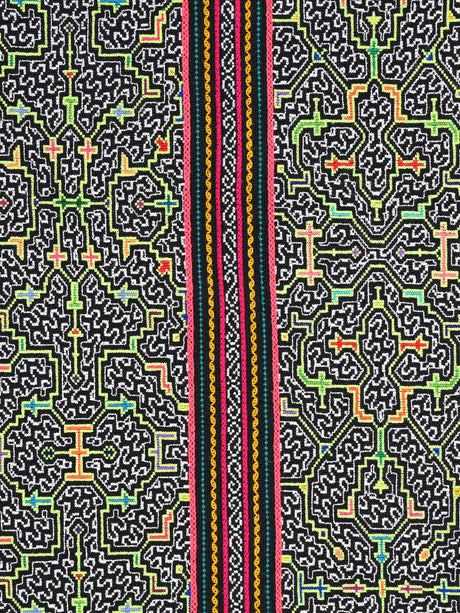 Shipibo Amazon Jungle Falda Cloth - Black 2 | tx0196