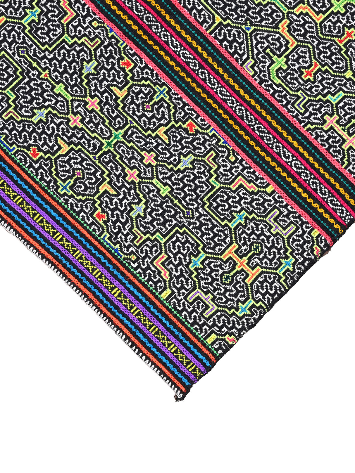 Shipibo Amazon Jungle Falda Cloth - Black 3 | tx0196