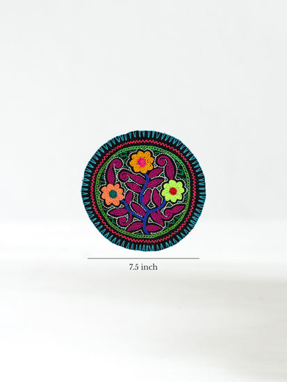 Shipibo Embroidery Cloth - Round Dimension | tx0227
