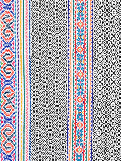 Shipibo Amazon Jungle Falda Cloth - White 1 | tx0237