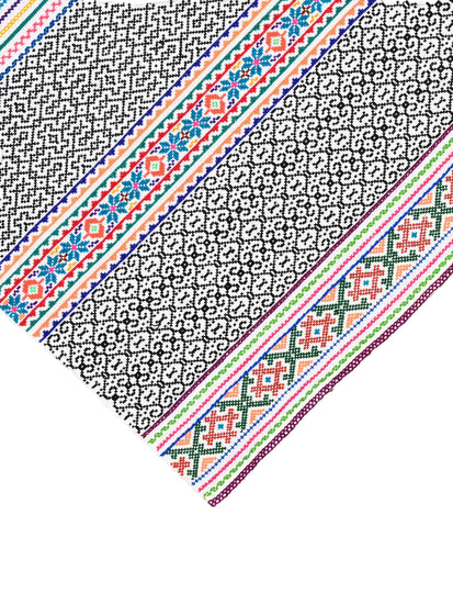 Shipibo Amazon Jungle Falda Cloth - White 2 | tx0237