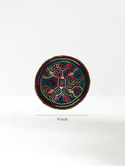 Shipibo Embroidery Cloth - Round Dimension | tx0242