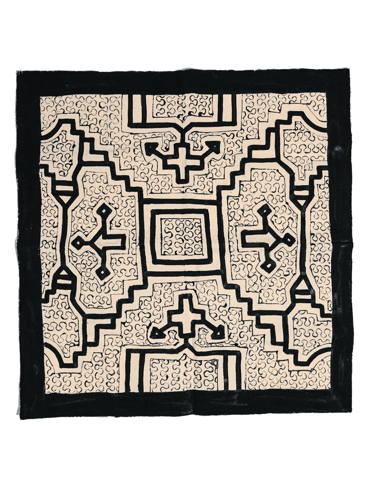 Shipibo Painted Cloth - White-Black 1 | tx0245