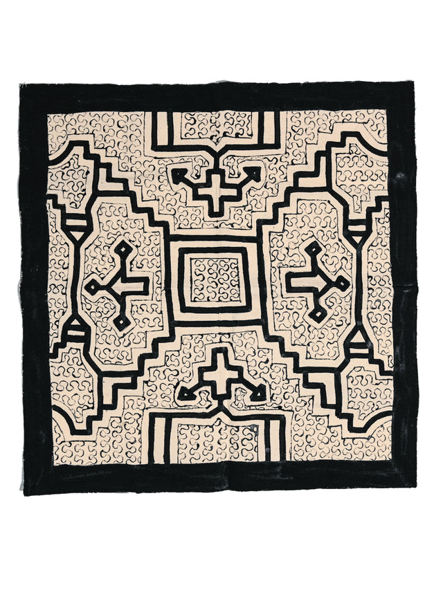 Shipibo Painted Cloth - White-Black 1 | tx0245