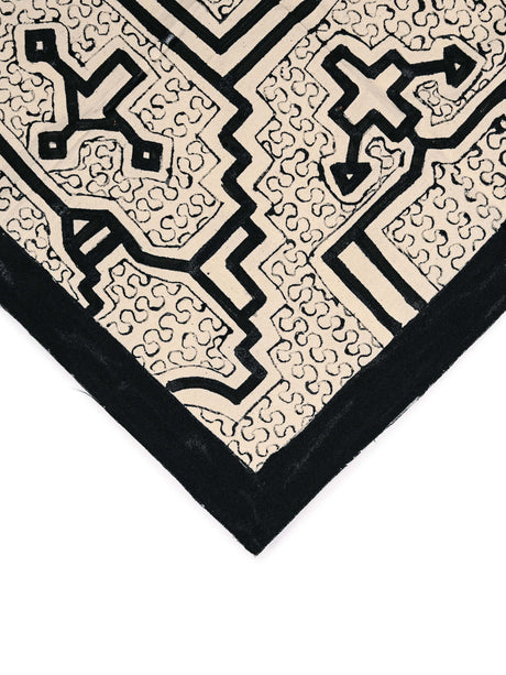 Shipibo Painted Cloth - White-Black 3 | tx0245