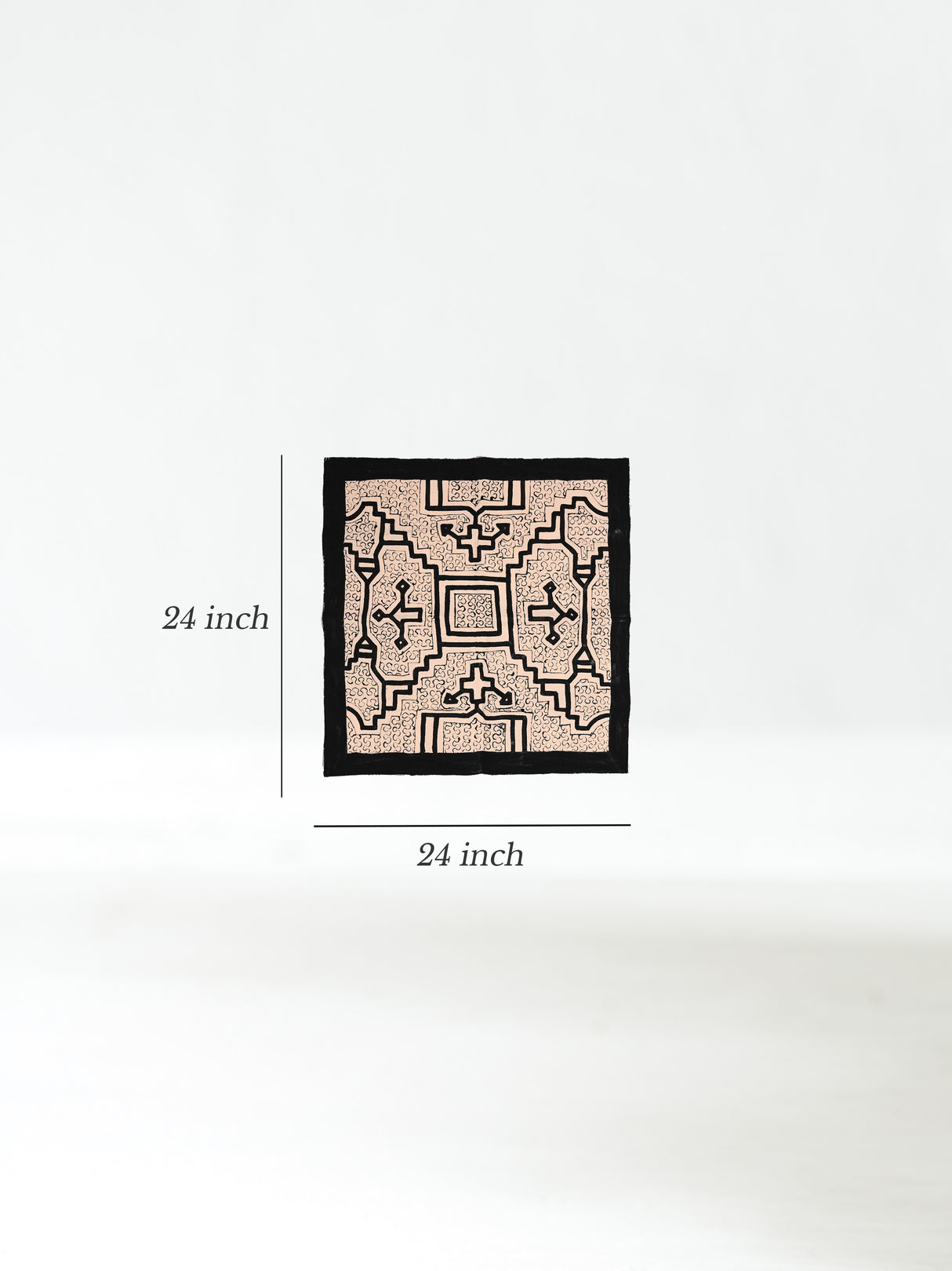 Shipibo Painted Cloth - White-Black Dimension | tx0245