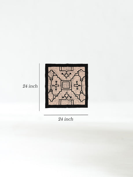 Shipibo Painted Cloth - White-Black Dimension | tx0245