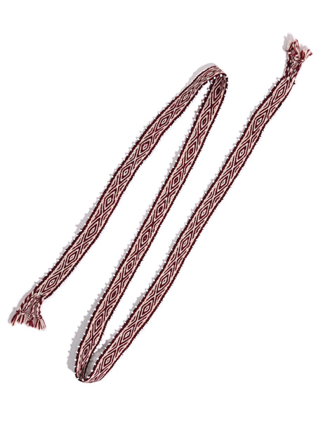 Watana Tie w/Beaded Trim - Berry-Cream 1 | tx0307-Berry-Cream