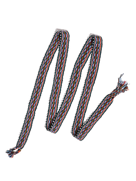 Watana Tie w/Beaded Trim 1 | tx0307-Blue-Berry