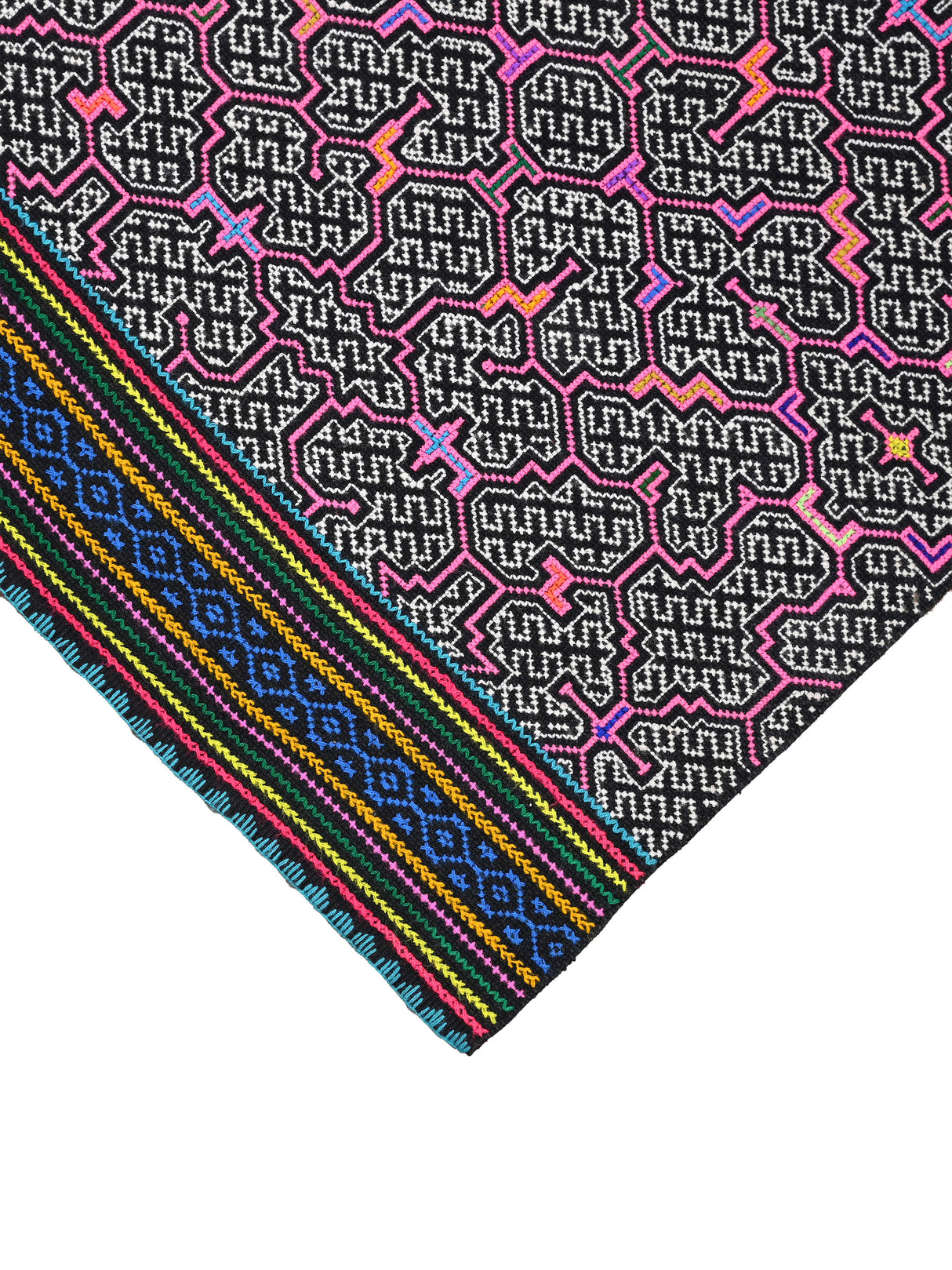 Shipibo Amazon Jungle Falda Cloth - Black 3 | tx0387