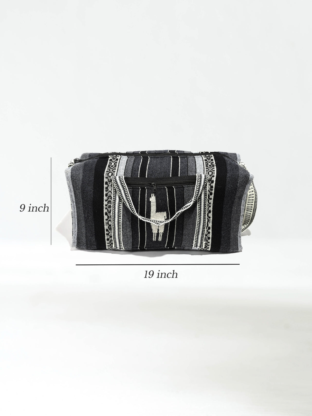 Peruvian Alpaca Padded Duffel Bag Dimensions