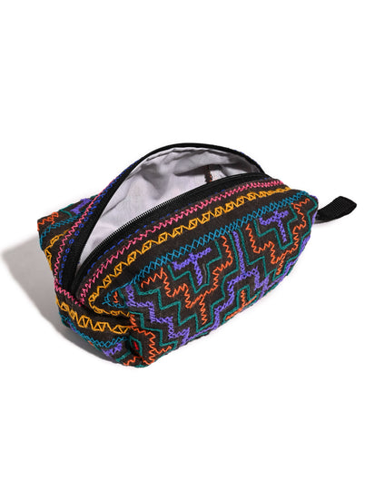 Shipibo Embroidered Cube Zipper Pouch | txb0239-awaken