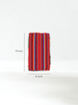 Peruvian Traditional Wool Blend Poncho - Red/Black/Rainbow Dimension | txp0082