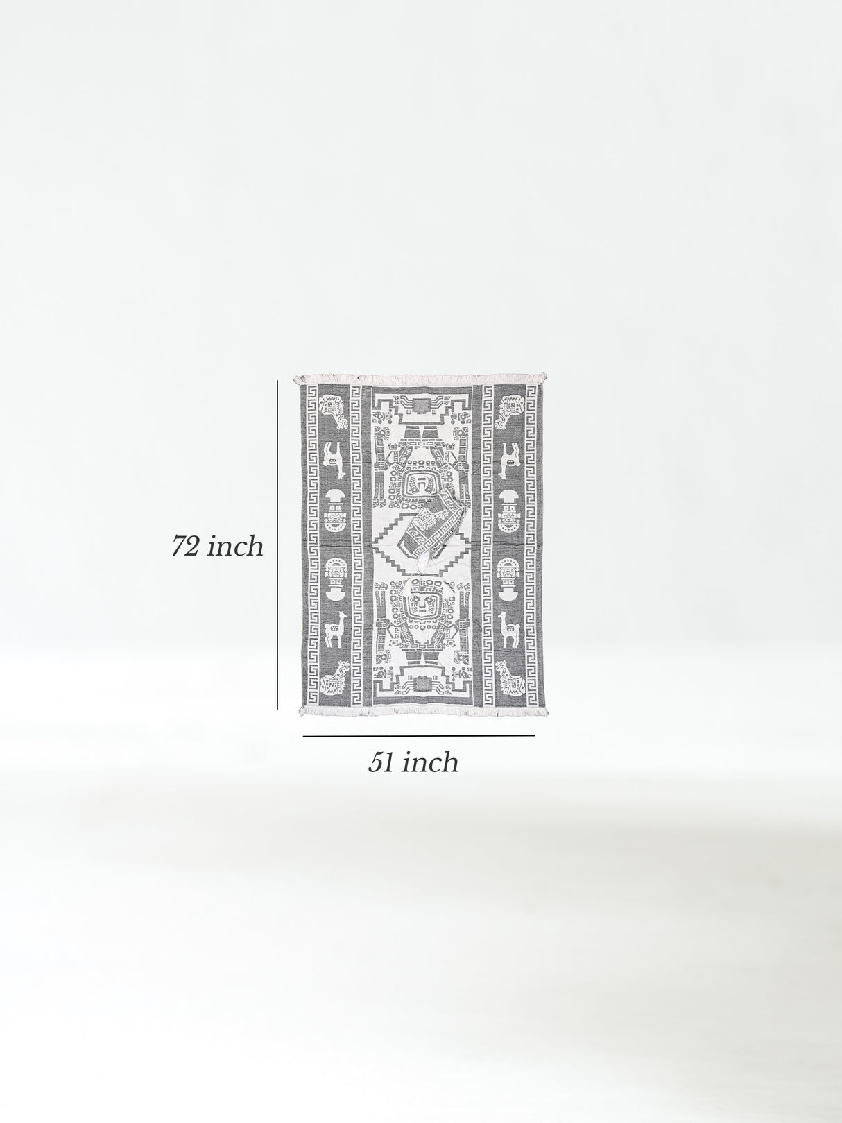 Hooded Artisan Andean Poncho - Puno Dimension | txp0105-White-Black