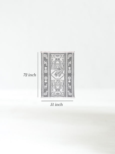 Hooded Artisan Andean Poncho - Puno Dimension | txp0105-White-Black