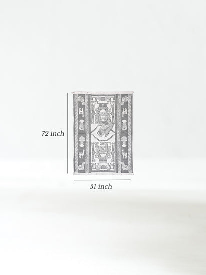 Hooded Artisan Andean Poncho - Puno Dimension | txp0105-White-Black