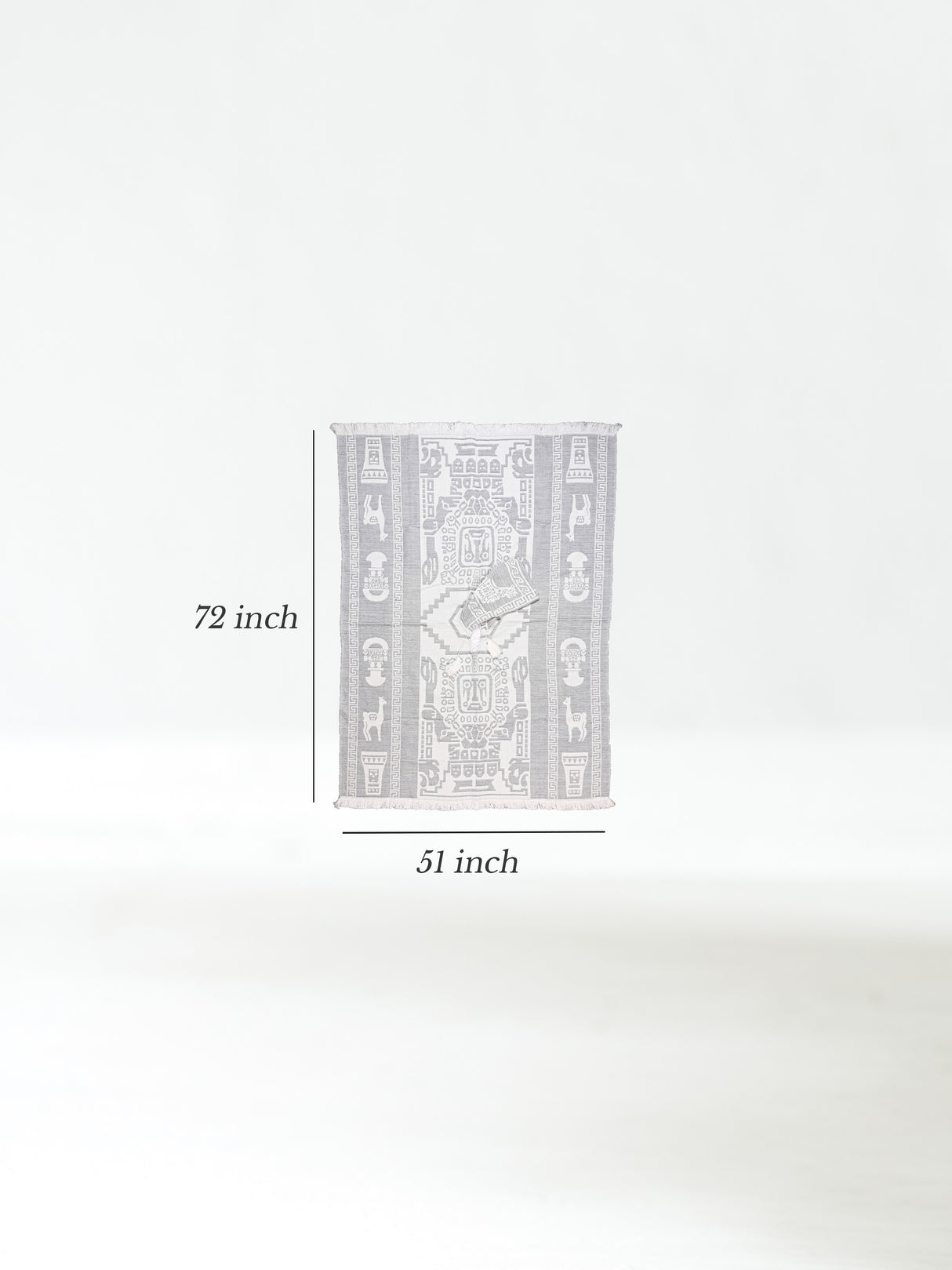 Hooded Artisan Andean Poncho - Puno Dimension | txp0105-White-Gray
