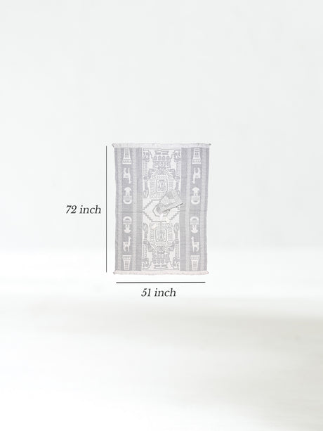 Hooded Artisan Andean Poncho - Puno Dimension | txp0105-White-Gray