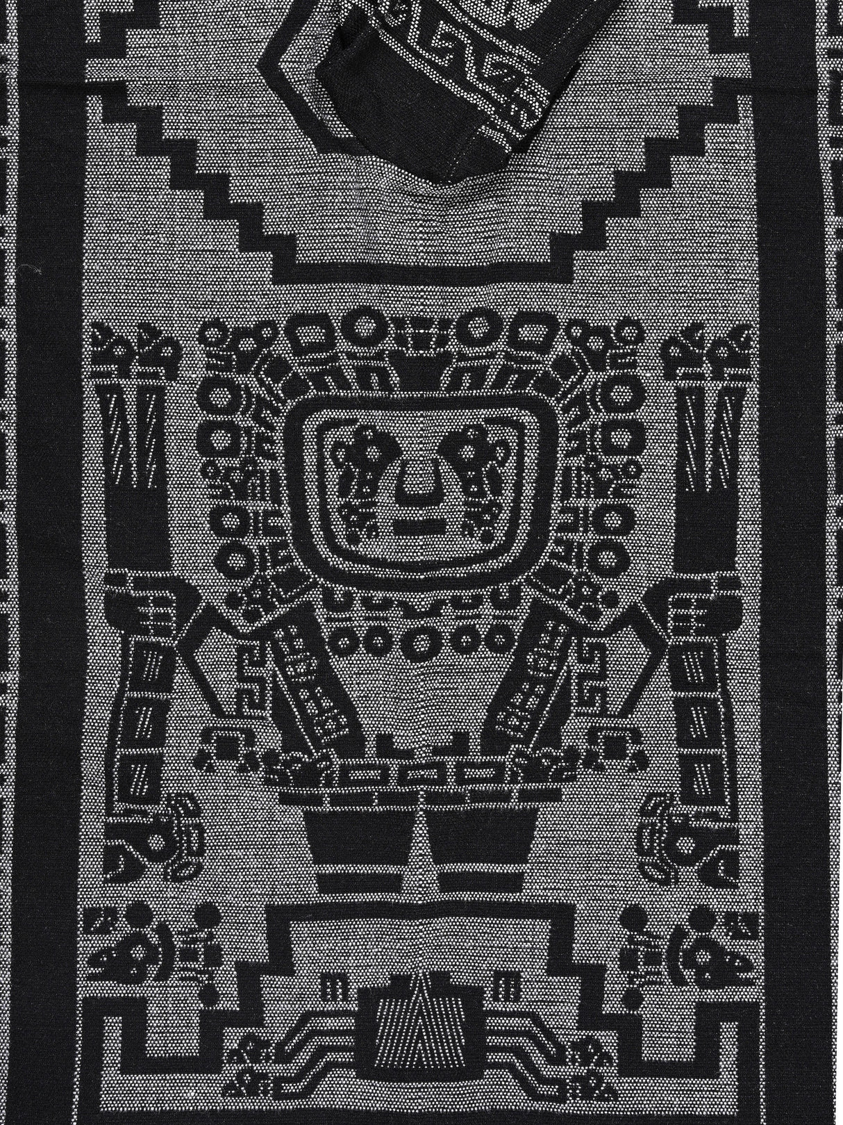 Hooded Artisan Andean Poncho - Puno 1 | txp0105-Black