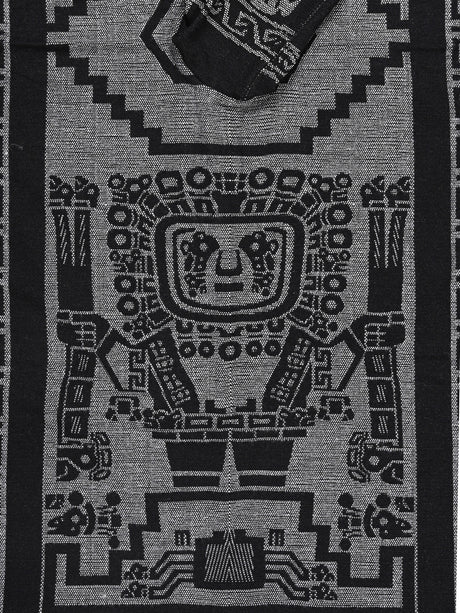 Hooded Artisan Andean Poncho - Puno 1 | txp0105-Black