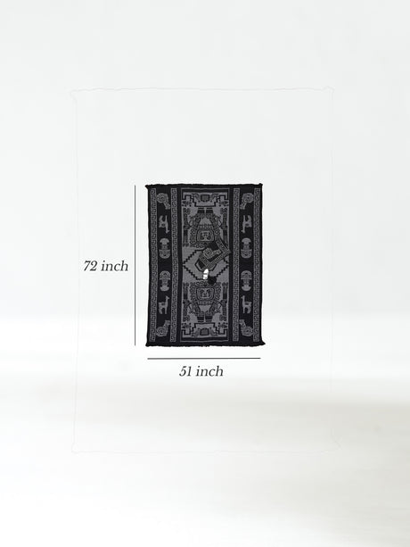 Hooded Artisan Andean Poncho - Puno Dimension | txp0105-Black