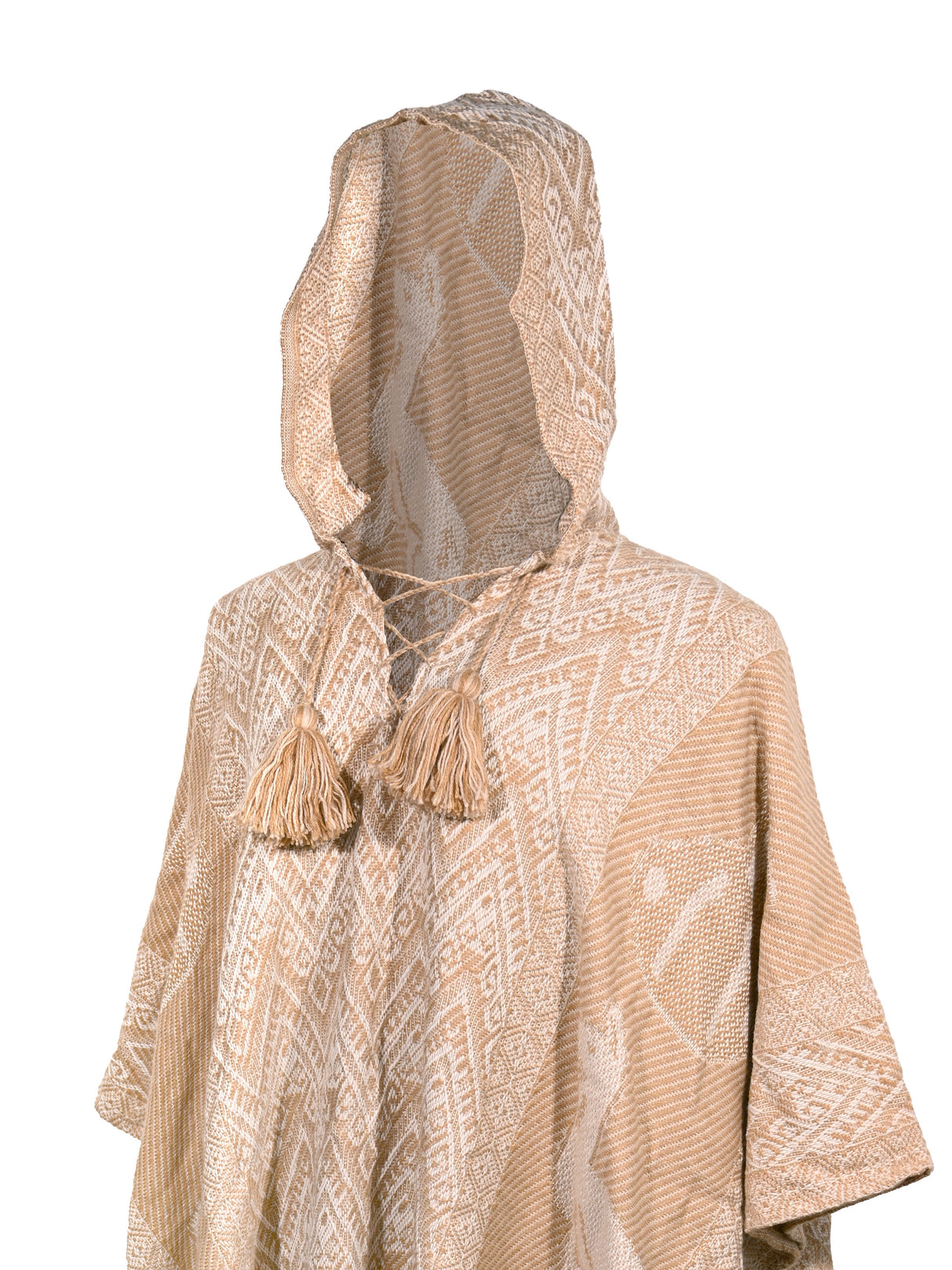 Hooded Peruvian Poncho - Urubamba 1 | txp0149-Cream