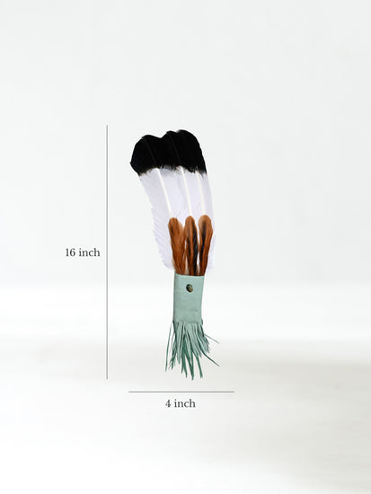 2NDS/DISCOUNTED: Medicine Man Prayer Fan Discounted | Xsi0575-Seafoam