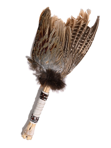 2NDS/DISCOUNTED: Spirit Prayer Fan with Bone Handle