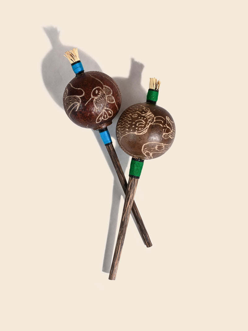 Peruvian Amazon Gourd Rattle - Four Directions