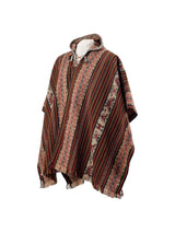 Alpaca Blend Ponchos Allpa Hooded Peruvian Poncho - Night