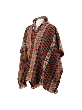 Alpaca Blend Ponchos Allpa Hooded Peruvian Poncho - Night